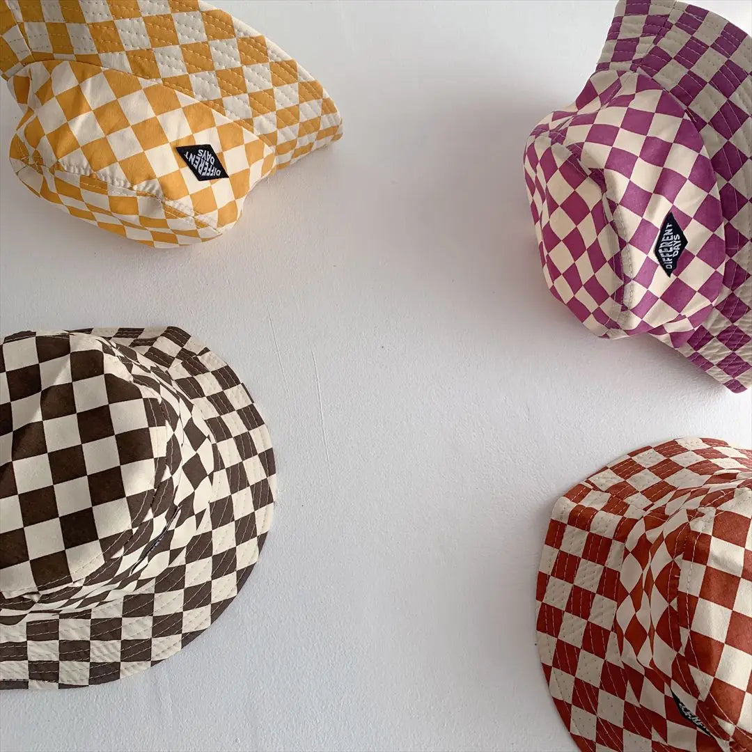 Checkered bucket hats