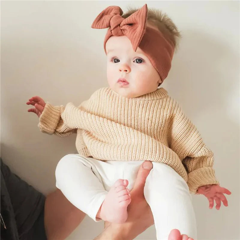 Warm colored knitted sweaters