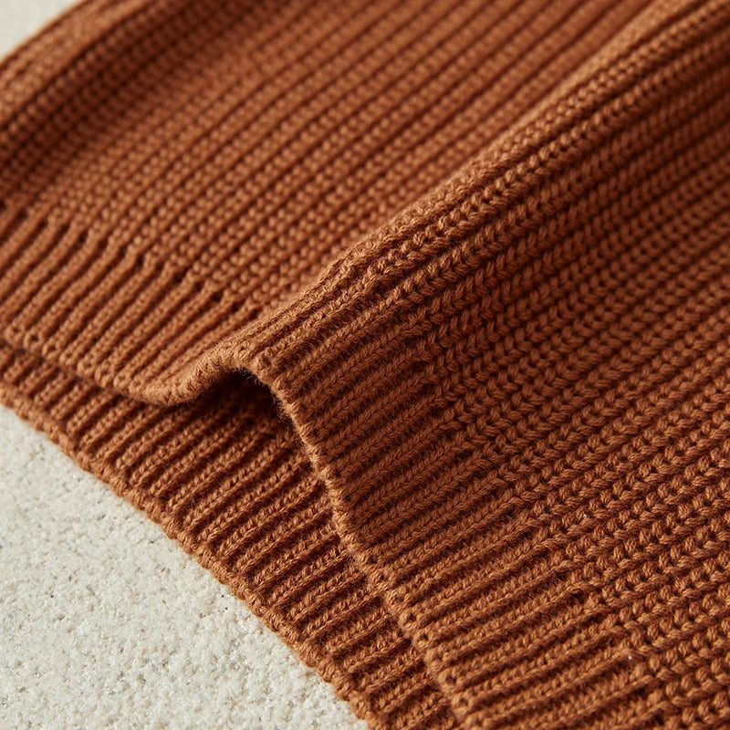 Warm colored knitted sweaters