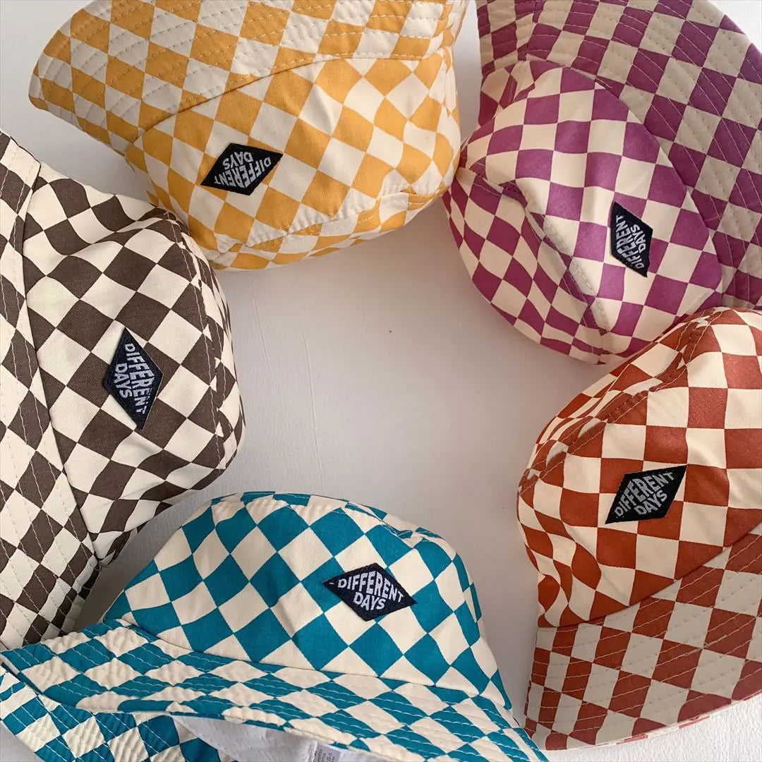 Checkered bucket hats