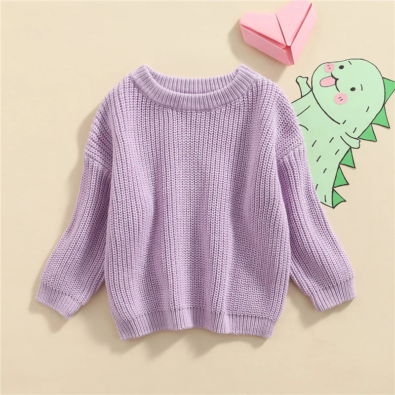Warm colored knitted sweaters