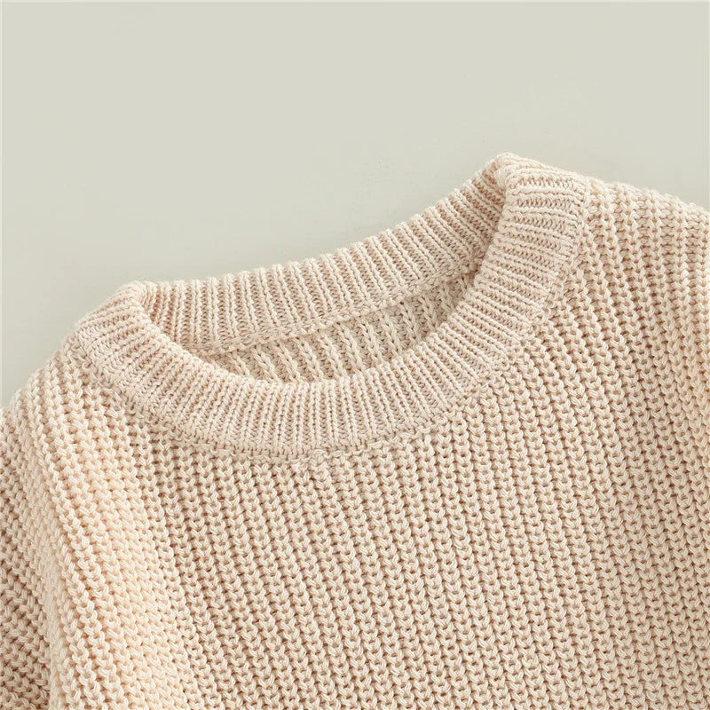 Warm colored knitted sweaters