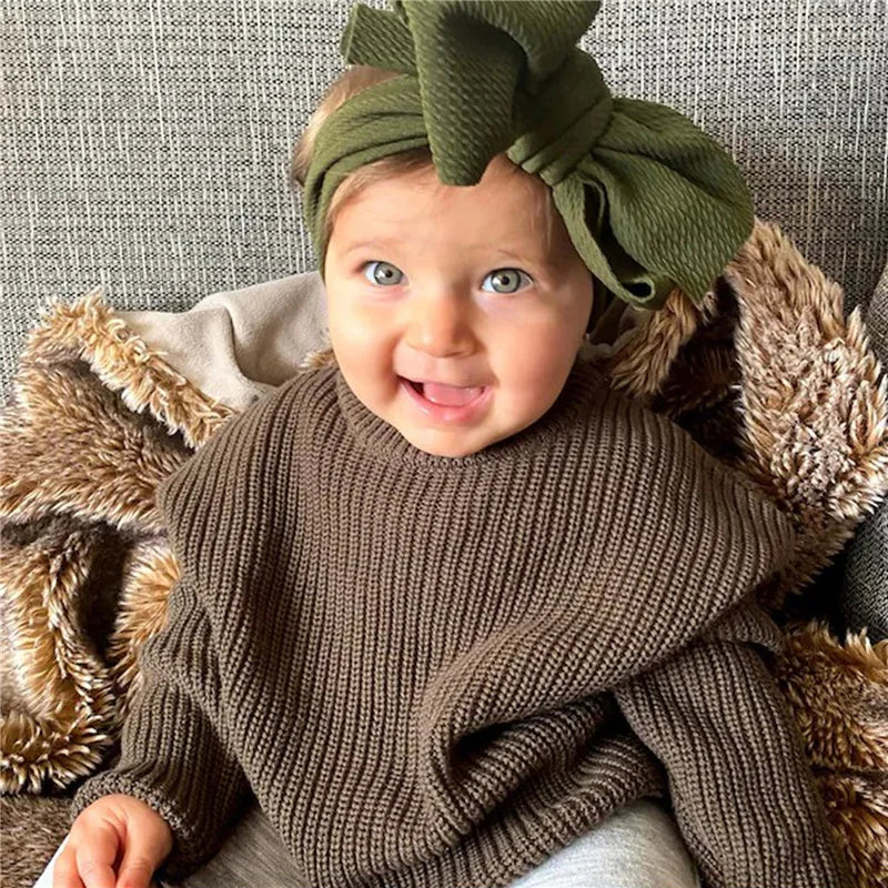 Warm colored knitted sweaters