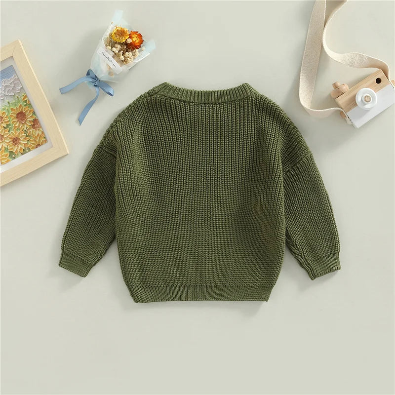 Warm colored knitted sweaters