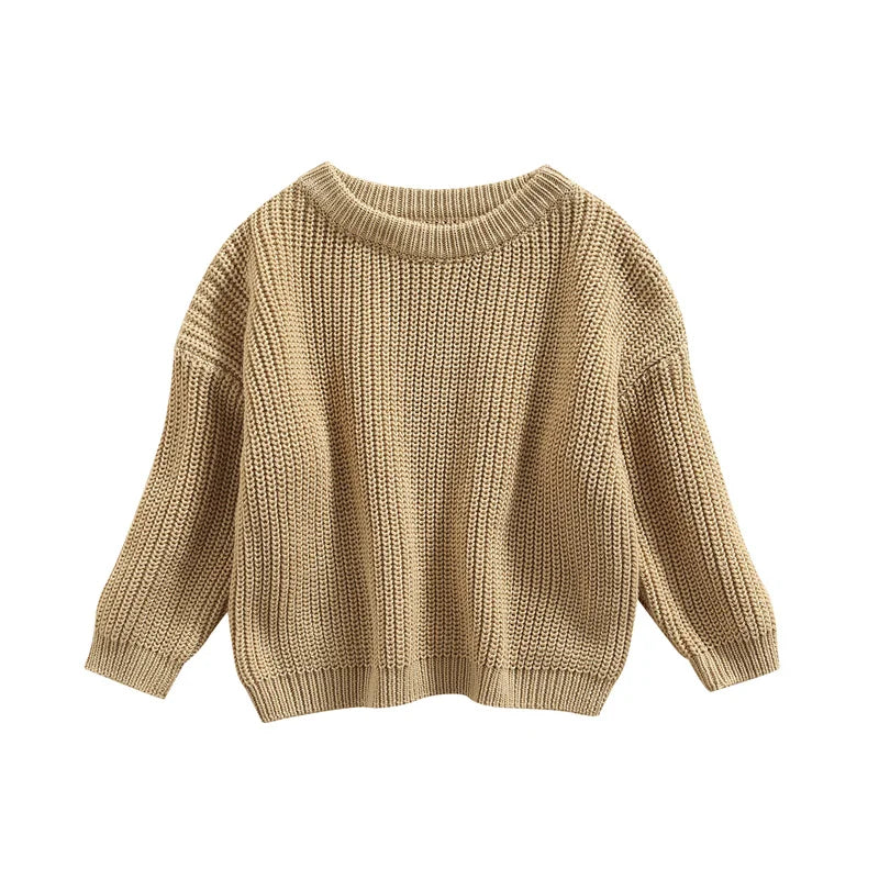 Warm colored knitted sweaters