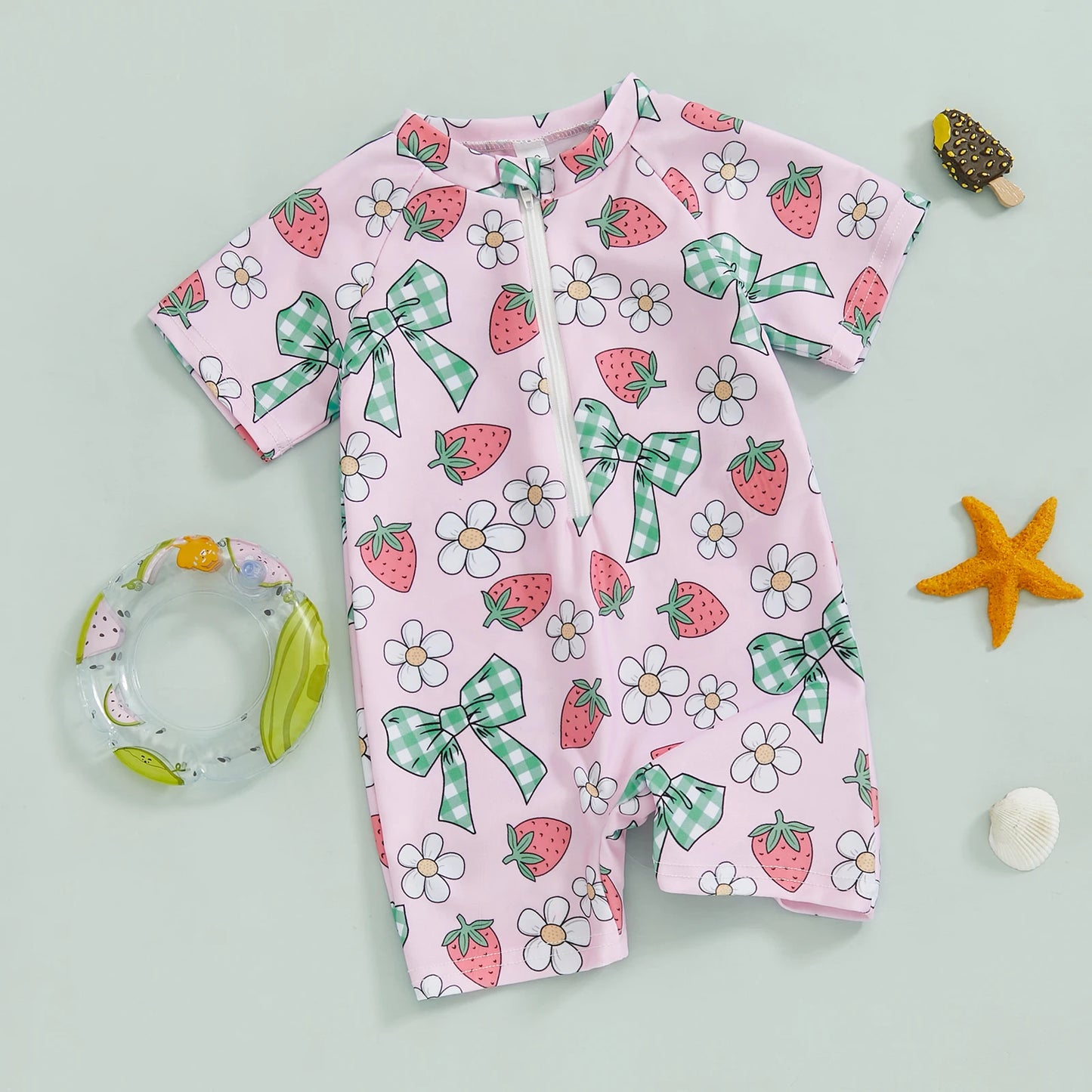 Strawberry garden swim suit
