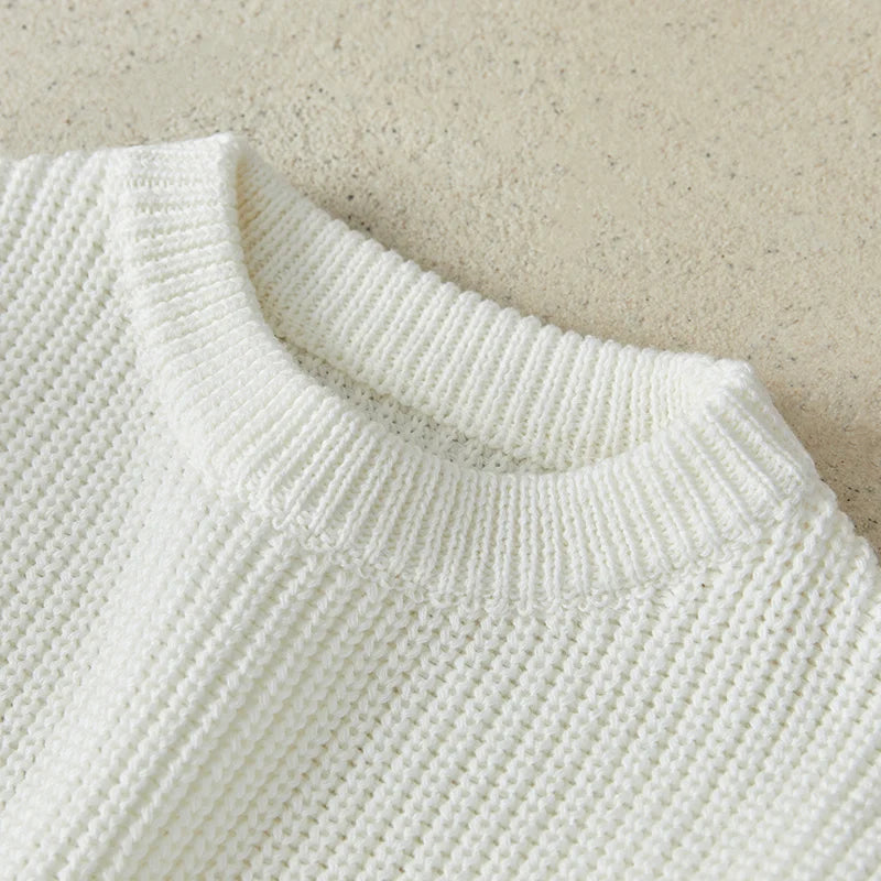 Warm colored knitted sweaters