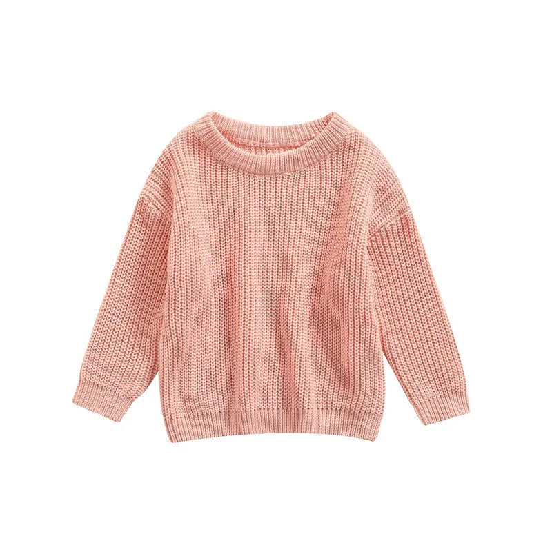 Warm colored knitted sweaters