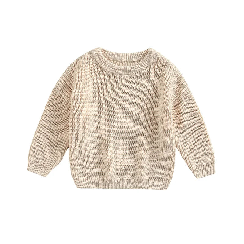 Warm colored knitted sweaters