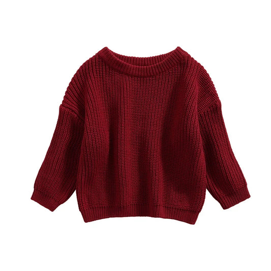 Warm colored knitted sweaters