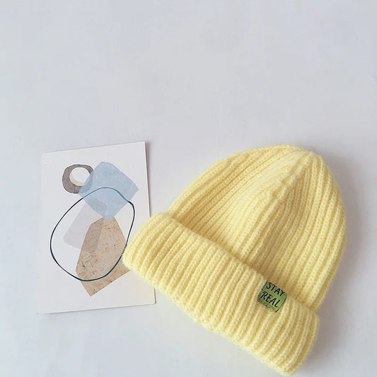 Stay real beanie -Yellow-